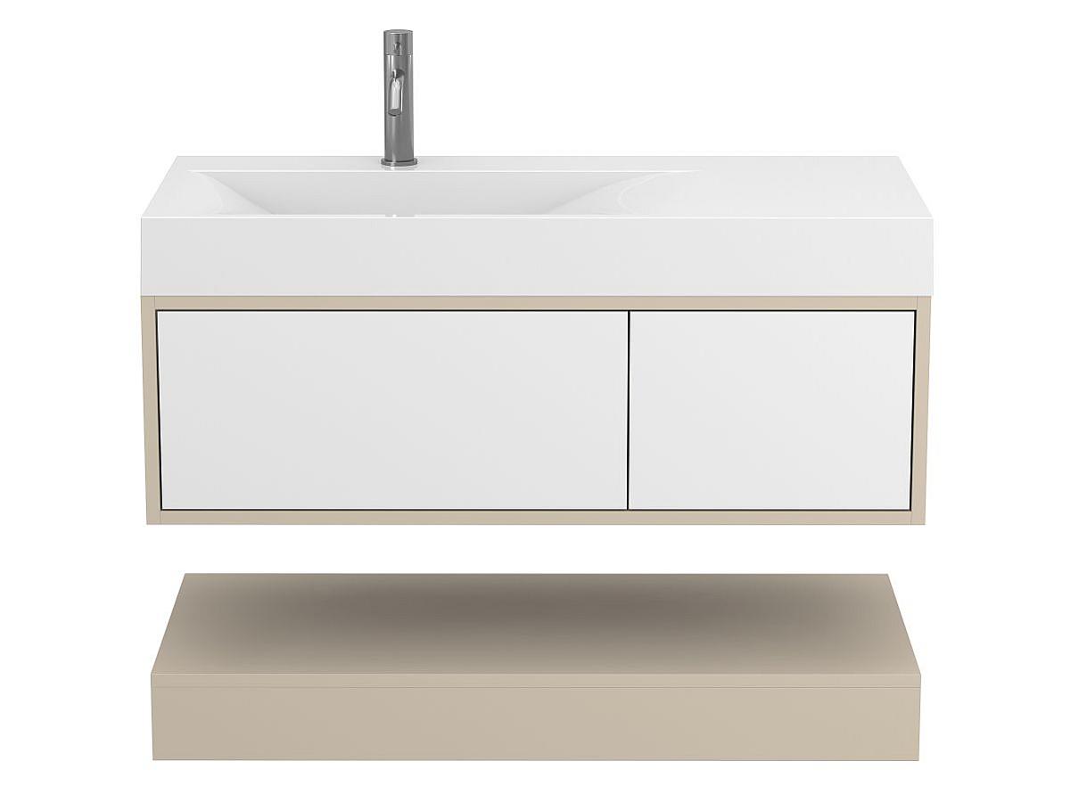 Тумба підвісна DUO Кашемір з умивальником VIOLA 1000 L