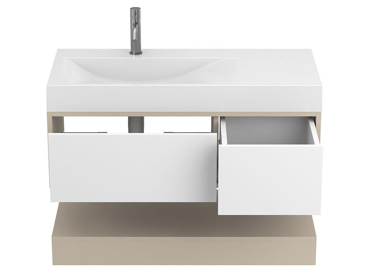 Тумба підвісна DUO Кашемір з умивальником VIOLA 1000 L