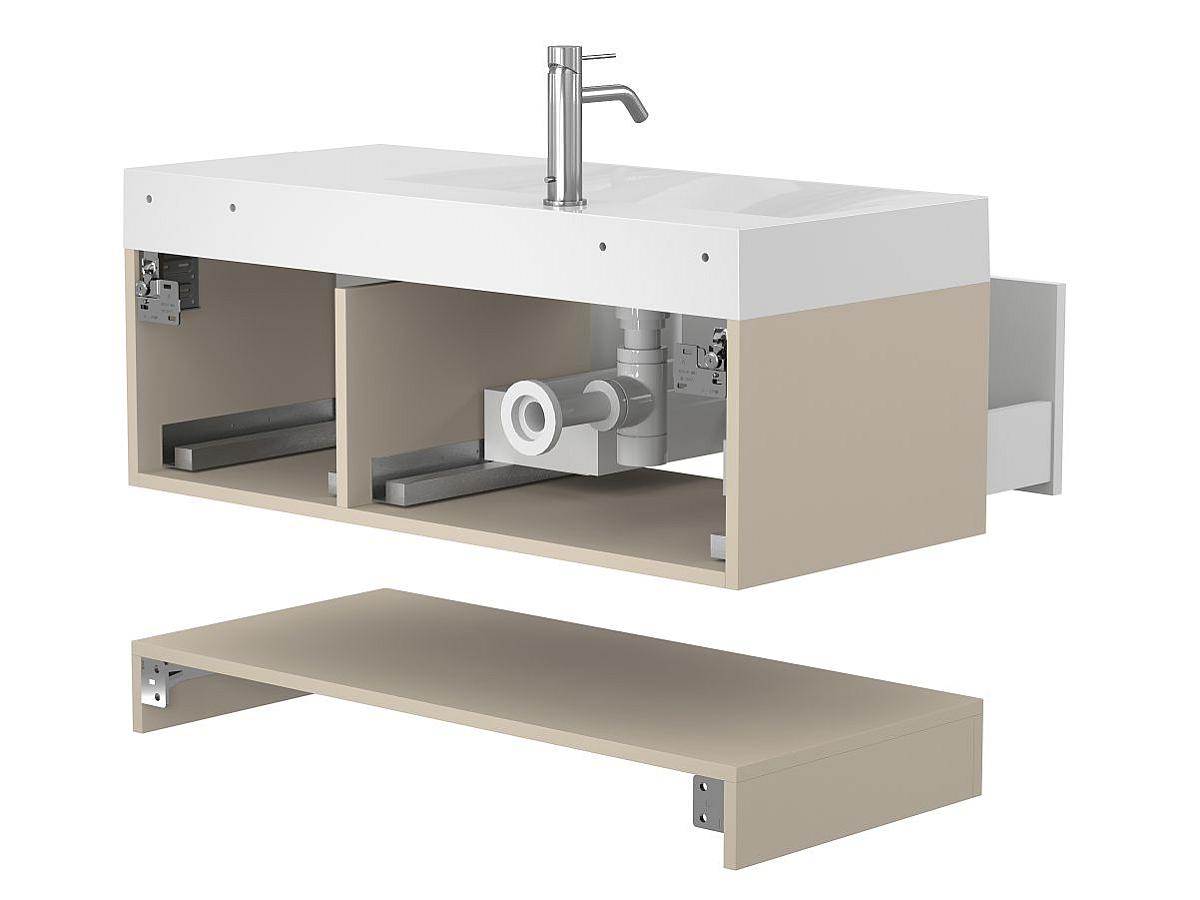 Тумба підвісна DUO Кашемір з умивальником VIOLA 1000 L