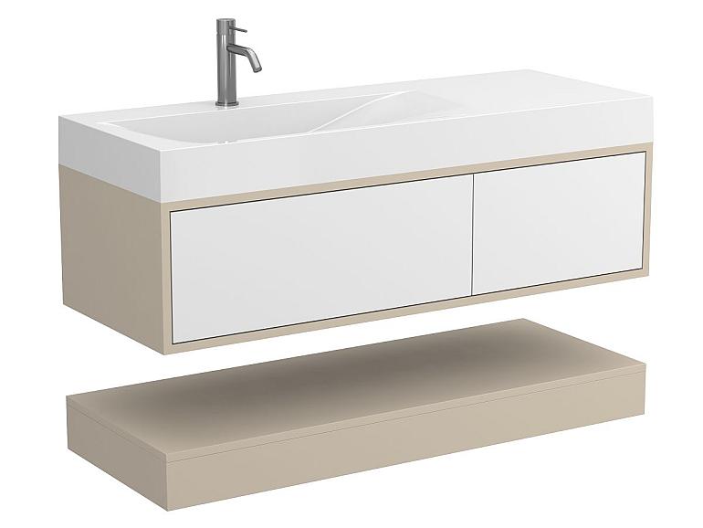 Тумба підвісна DUO Кашемір з умивальником VIOLA 1200 L