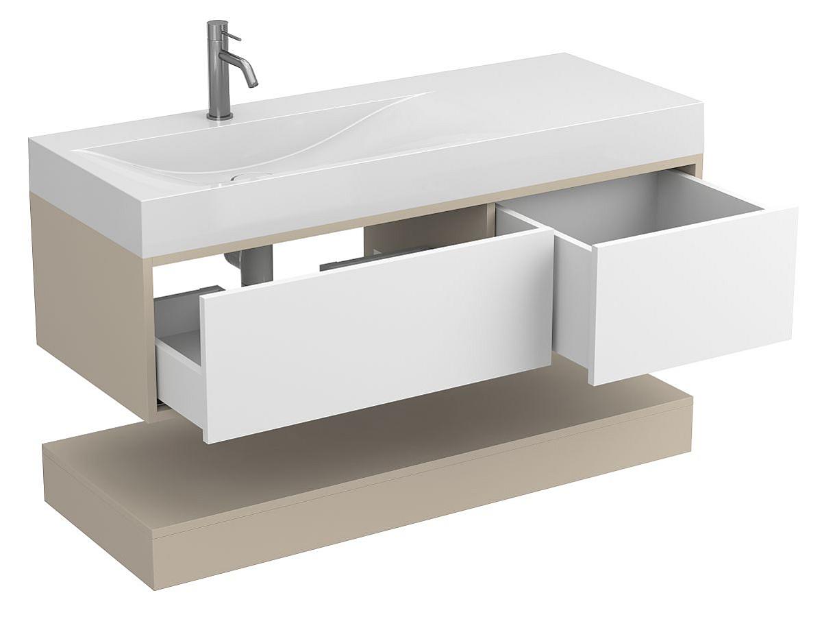 Тумба підвісна DUO Кашемір з умивальником VIOLA 1200 L
