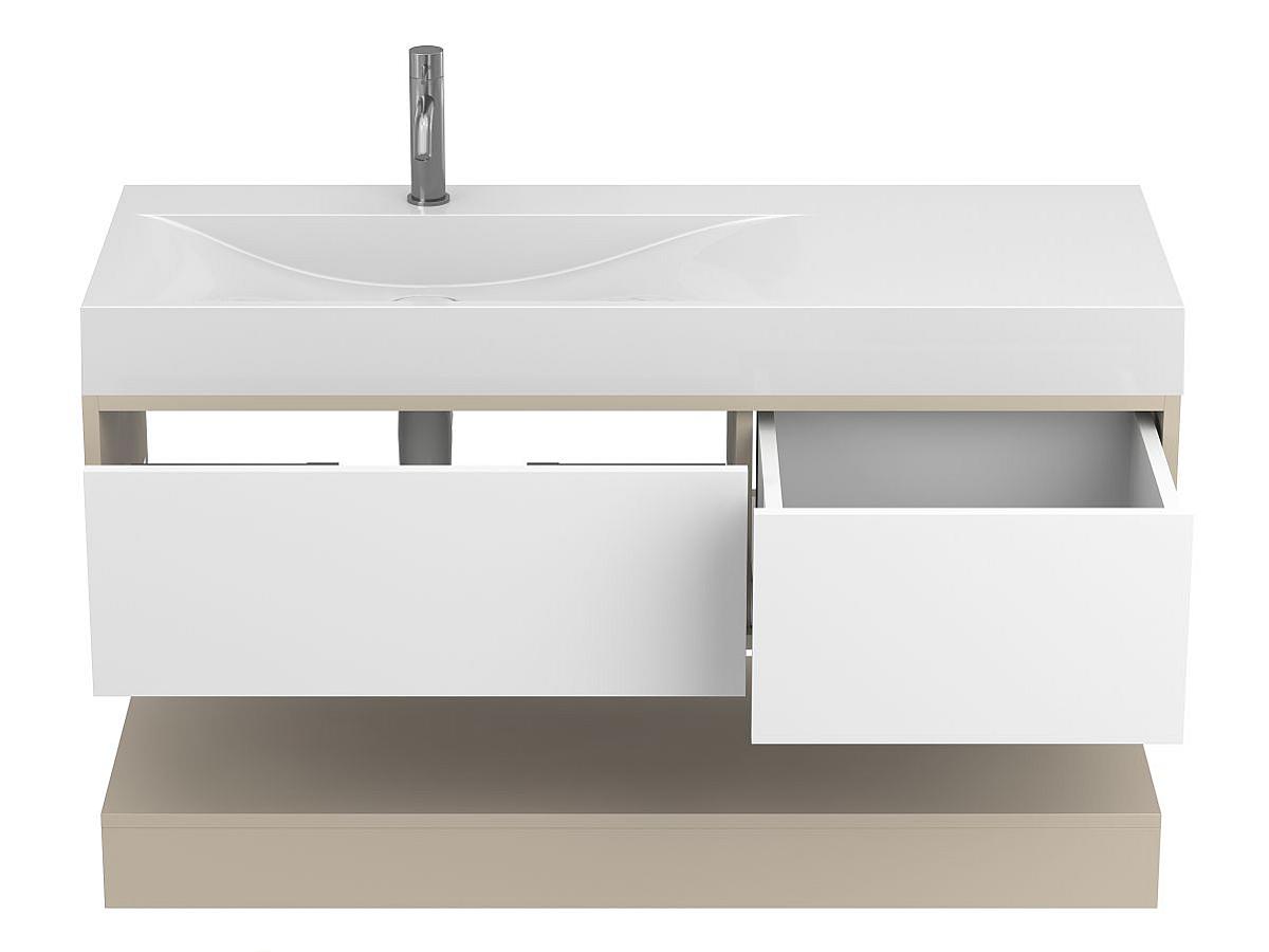 Тумба підвісна DUO Кашемір з умивальником VIOLA 1200 L