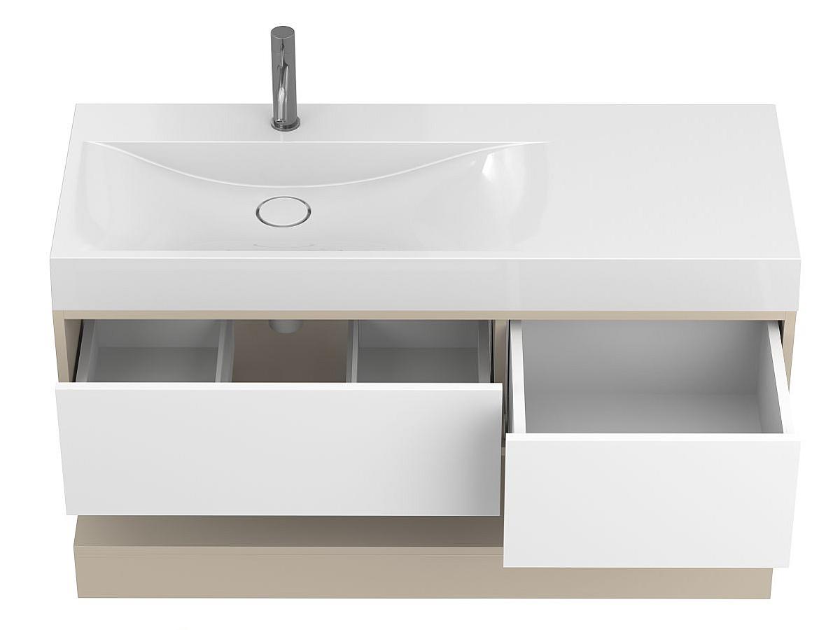 Тумба підвісна DUO Кашемір з умивальником VIOLA 1200 L