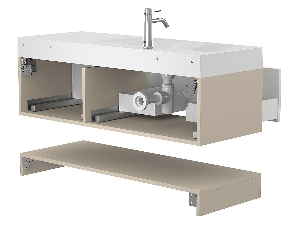 Тумба підвісна DUO Кашемір з умивальником VIOLA 1200 L