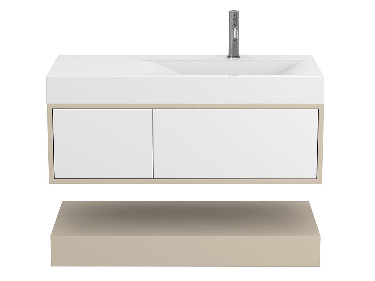 Тумба підвісна DUO Кашемір з умивальником VIOLA 1000 R