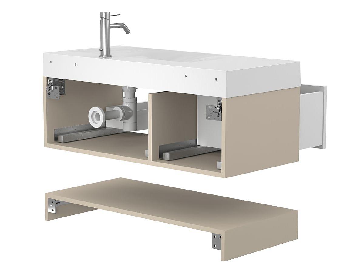 Тумба підвісна DUO Кашемір з умивальником VIOLA 1000 R