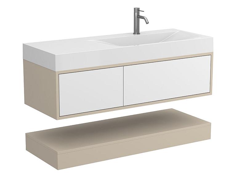 Тумба підвісна DUO Кашемір з умивальником VIOLA 1200 R