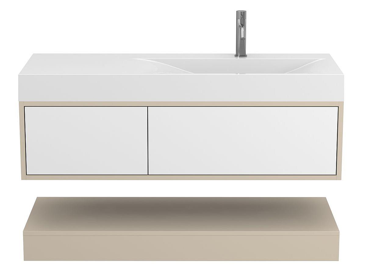 Тумба підвісна DUO Кашемір з умивальником VIOLA 1200 R
