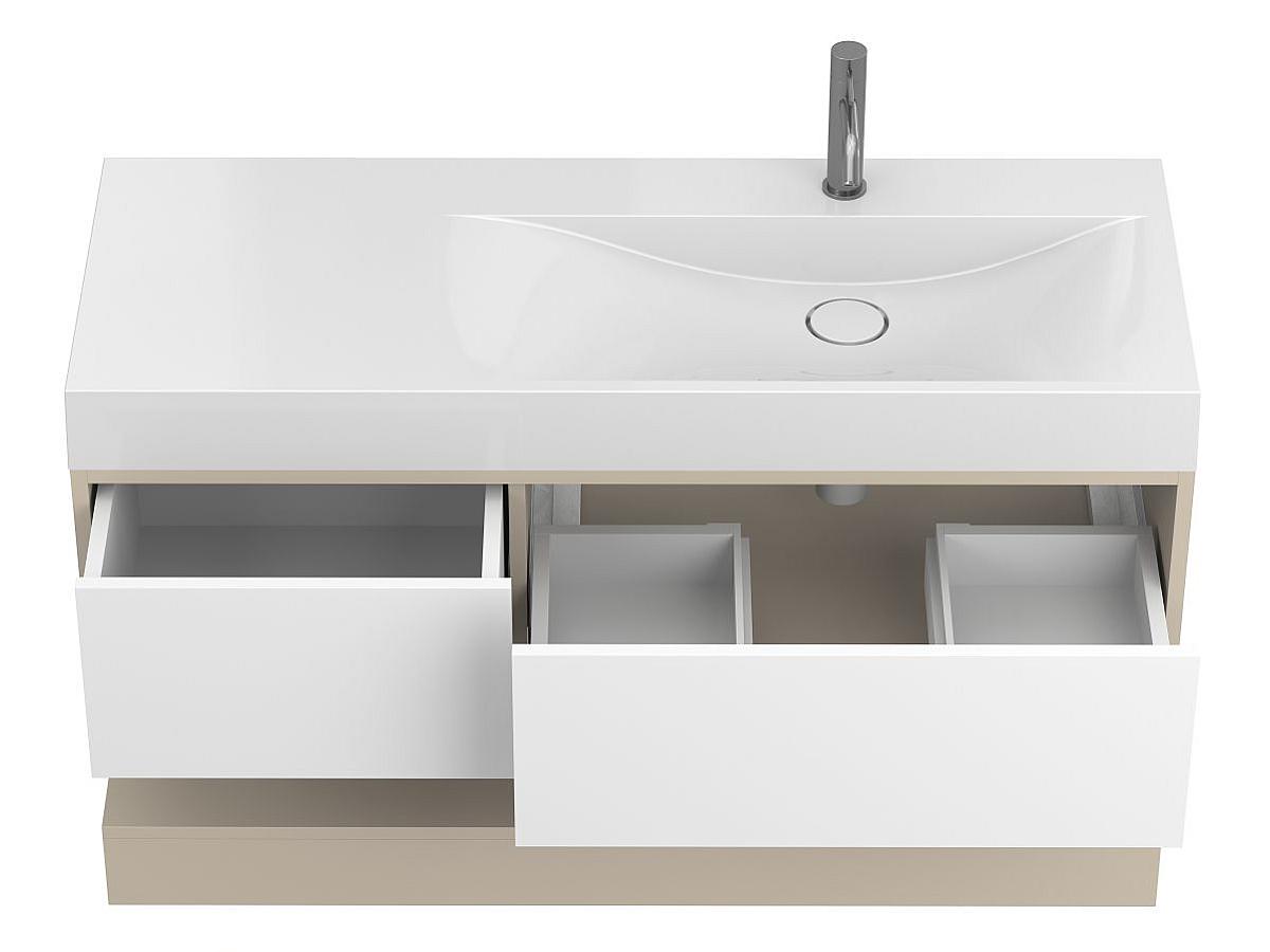 Тумба підвісна DUO Кашемір з умивальником VIOLA 1200 R