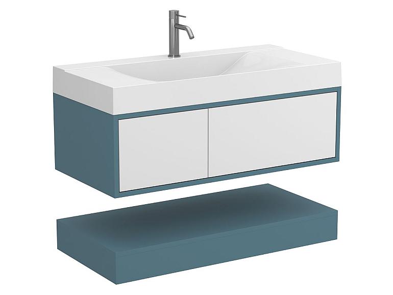 Тумба підвісна DUO Камінь зелений з умивальником FLY 1000