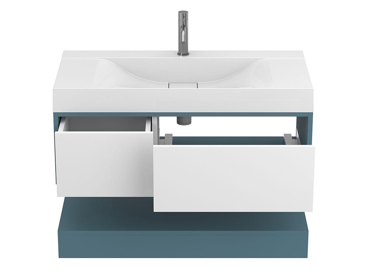 Тумба подвесная DUO Камень зеленый с умывальником FLY 1000