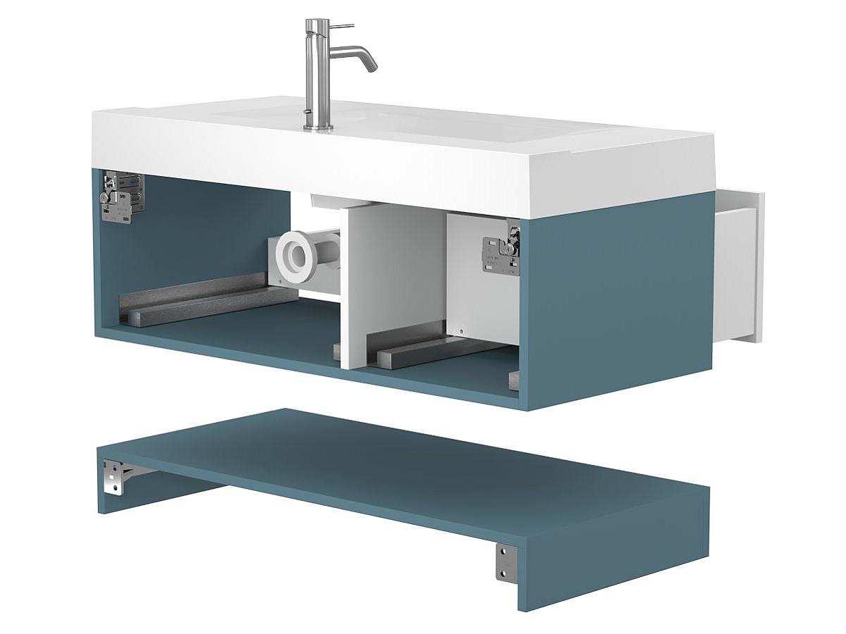 Тумба подвесная DUO Камень зеленый с умывальником FLY 1000