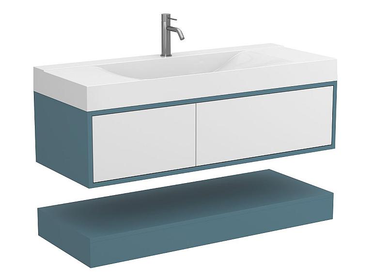 Тумба підвісна DUO Камінь зелений з умивальником FLY 1200