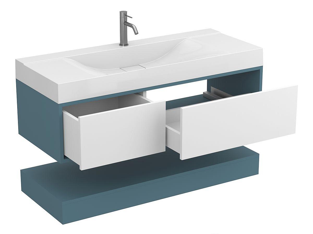 Тумба подвесная DUO Камень зеленый с умывальником FLY 1200