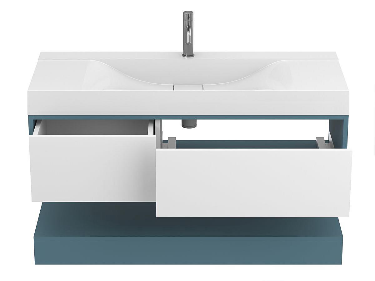 Тумба подвесная DUO Камень зеленый с умывальником FLY 1200