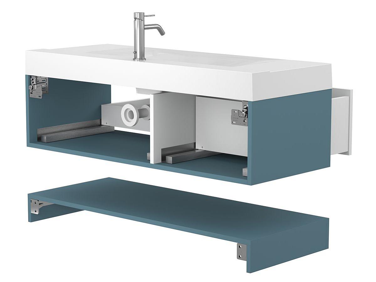 Тумба подвесная DUO Камень зеленый с умывальником FLY 1200