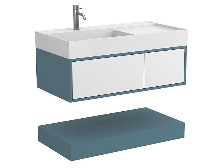 Тумба підвісна DUO Камінь зелений з умивальником SOUL 1000