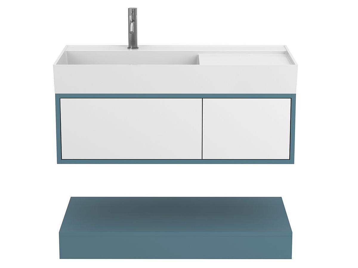 Тумба подвесная DUO Камень зеленый с умывальником SOUL 1000