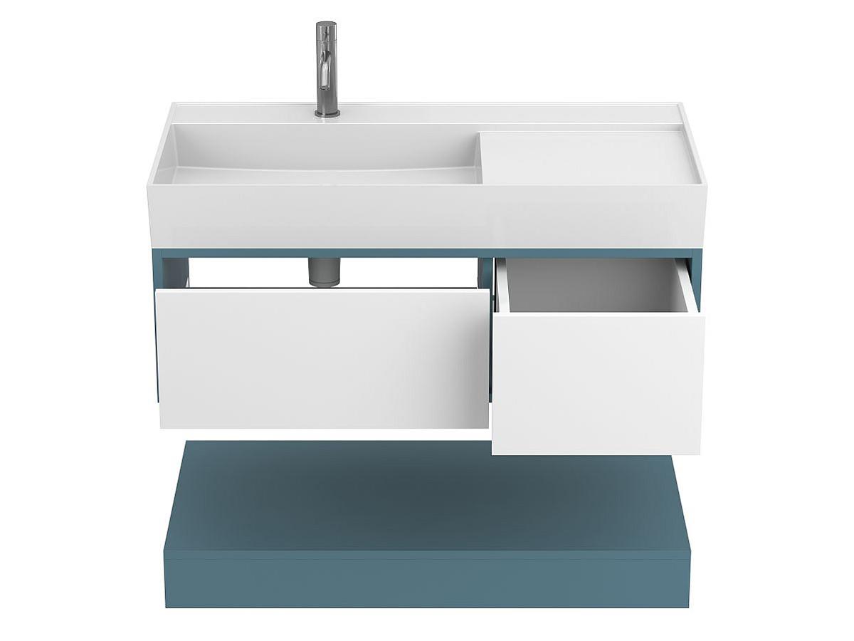 Тумба подвесная DUO Камень зеленый с умывальником SOUL 1000