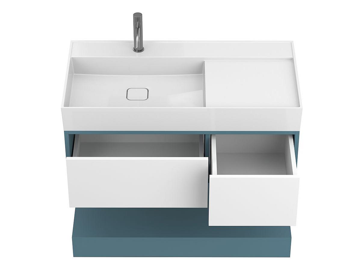 Тумба подвесная DUO Камень зеленый с умывальником SOUL 1000