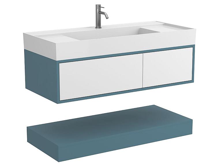 Тумба підвісна DUO Камінь зелений з умивальником SOUL 1200