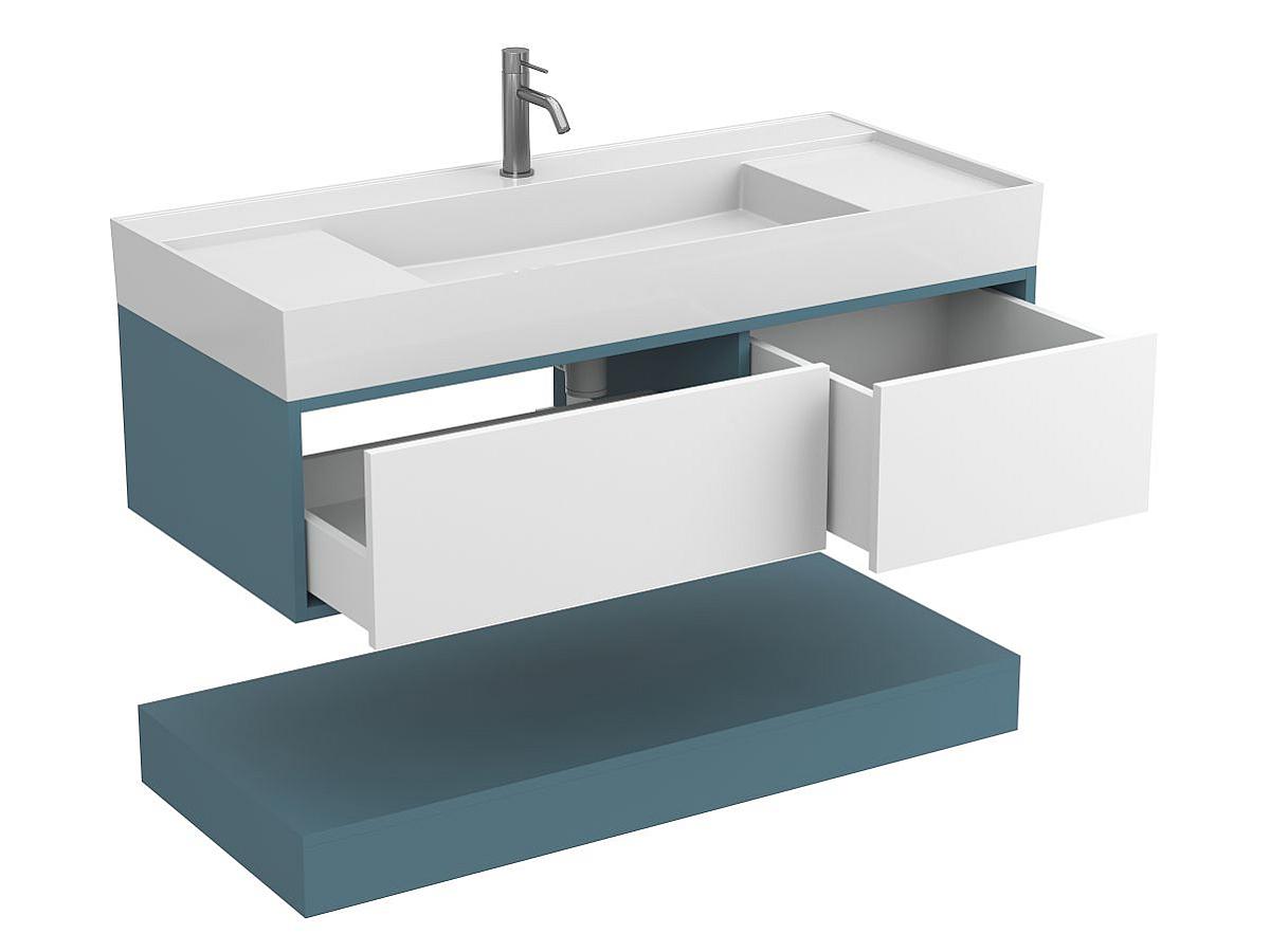 Тумба подвесная DUO Камень зеленый с умывальником SOUL 1200