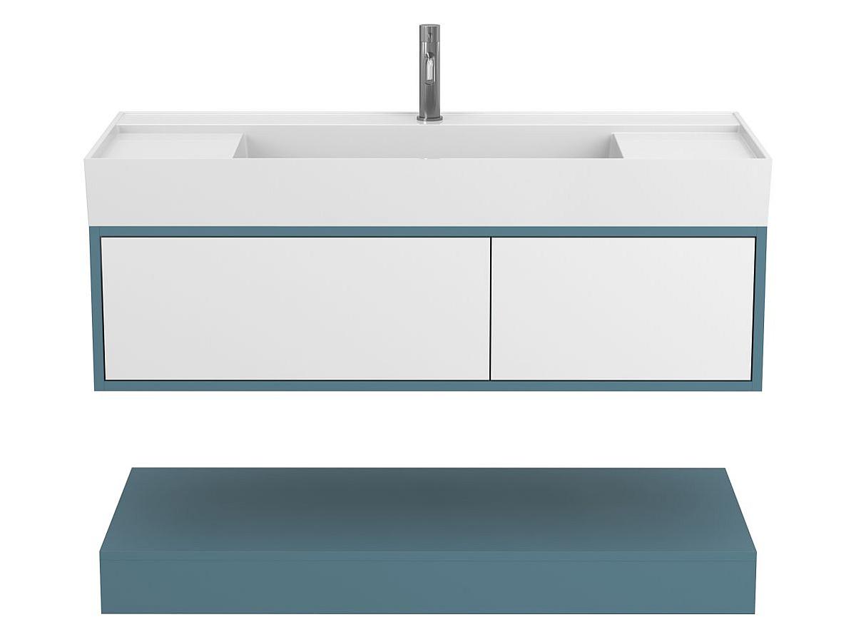 Тумба подвесная DUO Камень зеленый с умывальником SOUL 1200