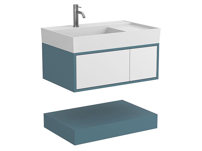 Тумба підвісна DUO Камінь зелений з умивальником SOUL 800