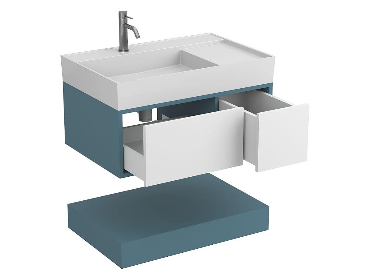 Тумба подвесная DUO Камень зеленый с умывальником SOUL 800