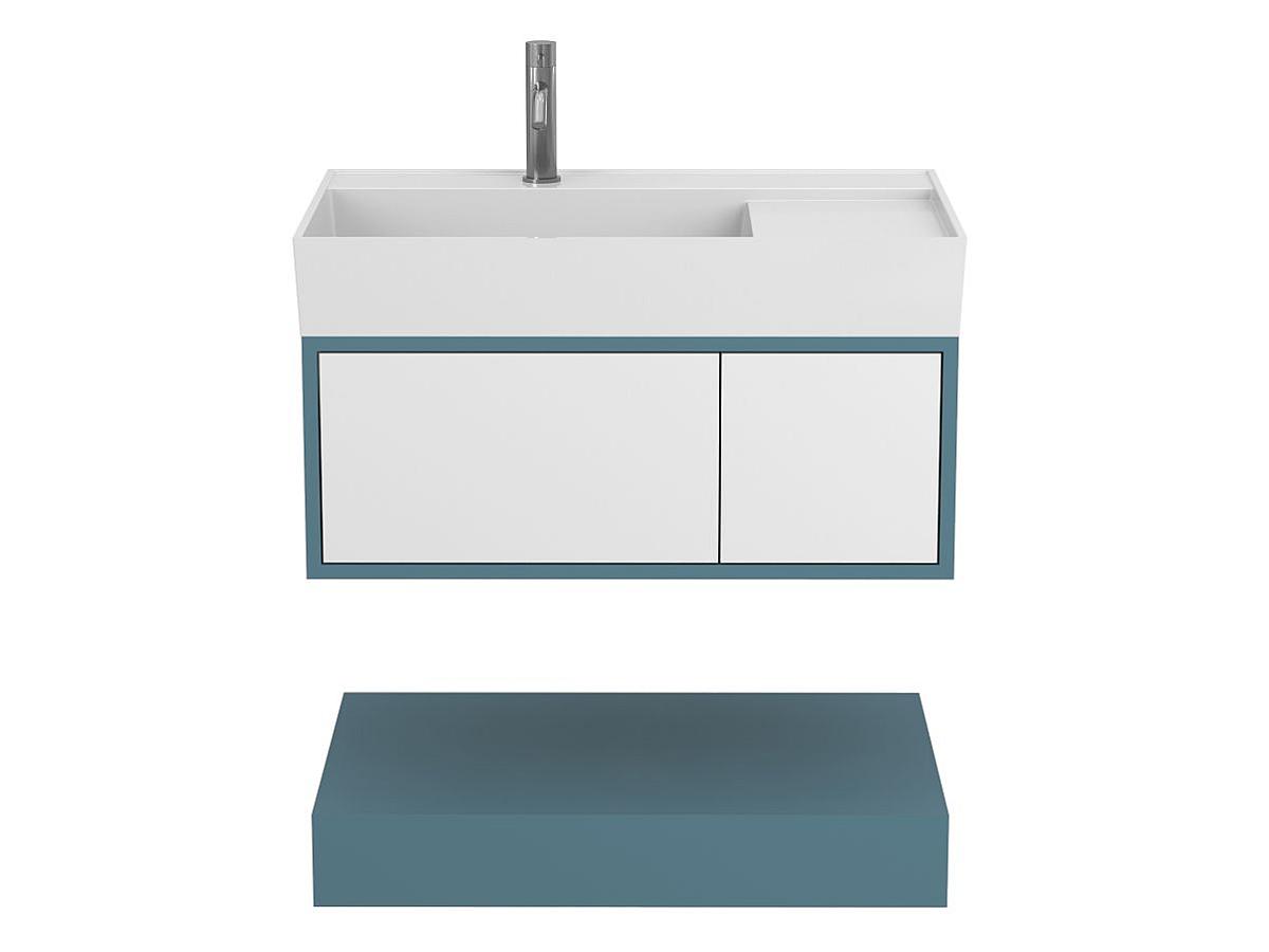 Тумба подвесная DUO Камень зеленый с умывальником SOUL 800