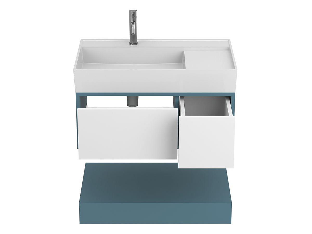 Тумба подвесная DUO Камень зеленый с умывальником SOUL 800