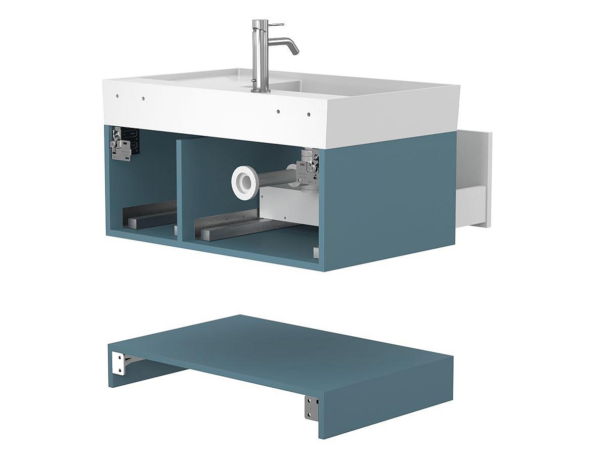 Тумба подвесная DUO Камень зеленый с умывальником SOUL 800