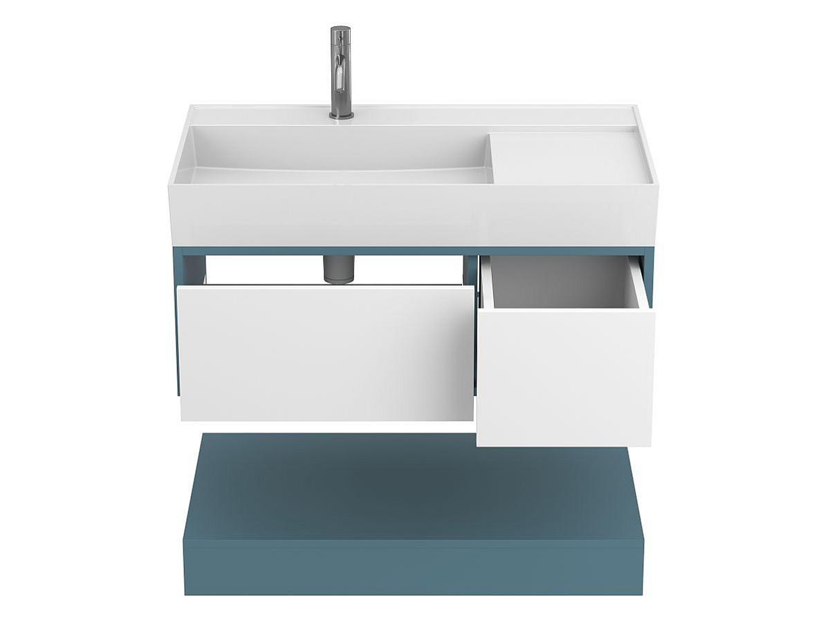 Тумба подвесная DUO Камень зеленый с умывальником SOUL 900