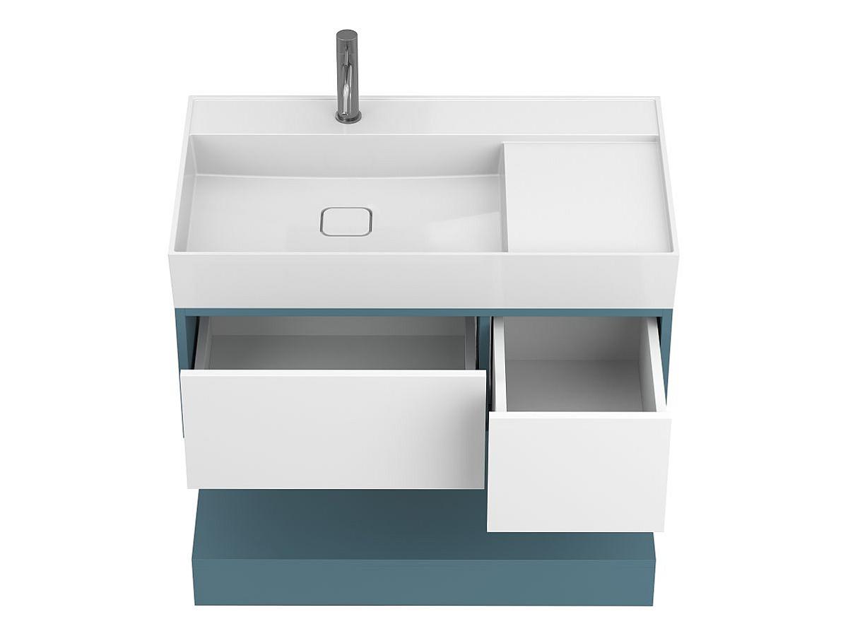 Тумба подвесная DUO Камень зеленый с умывальником SOUL 900