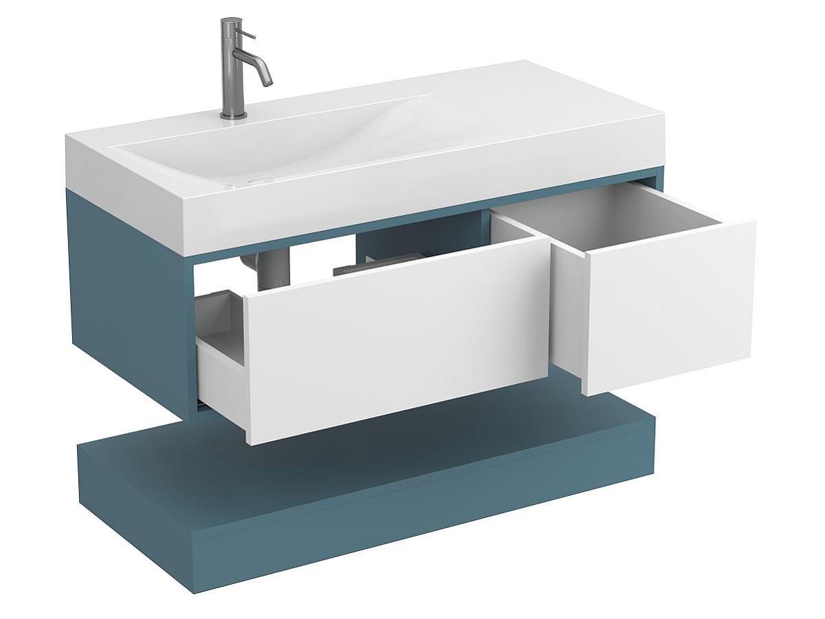 Тумба подвесная DUO Камень зеленый с умывальником VIOLA 1000 L