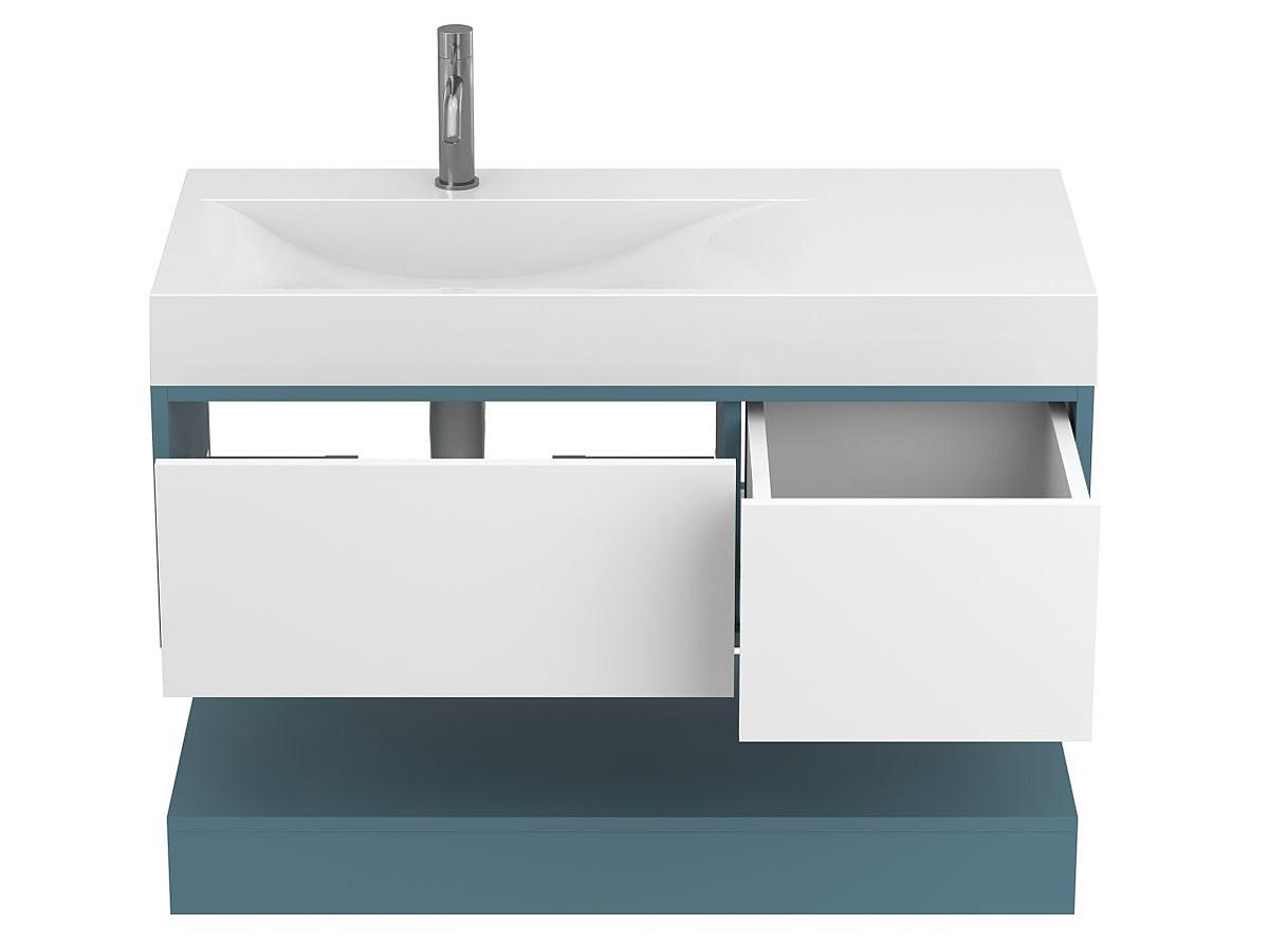 Тумба подвесная DUO Камень зеленый с умывальником VIOLA 1000 L