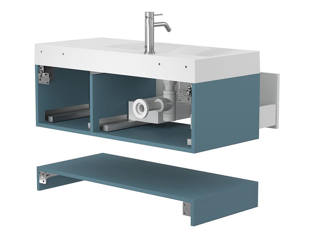 Тумба подвесная DUO Камень зеленый с умывальником VIOLA 1000 L