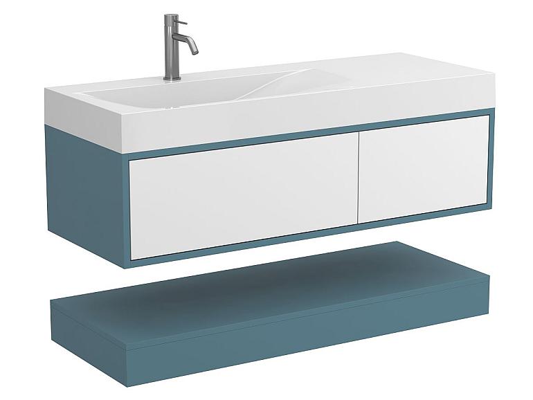 Тумба підвісна DUO Камінь зелений з умивальником VIOLA 1200 L