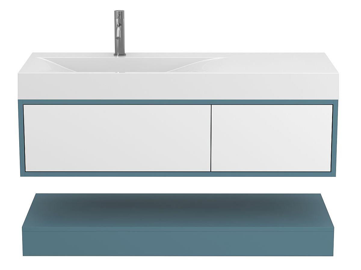 Тумба подвесная DUO Камень зеленый с умывальником VIOLA 1200 L