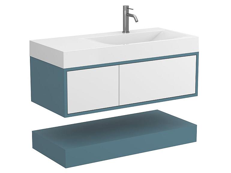 Тумба підвісна DUO Камінь зелений з умивальником VIOLA 1000 R