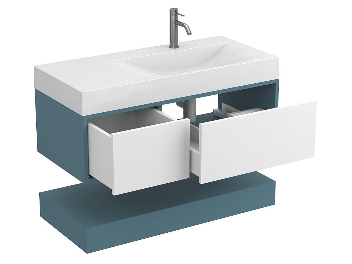 Тумба подвесная DUO Камень зеленый с умывальником VIOLA 1000 R