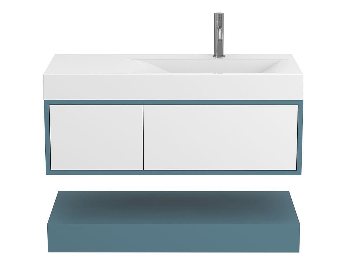 Тумба подвесная DUO Камень зеленый с умывальником VIOLA 1000 R