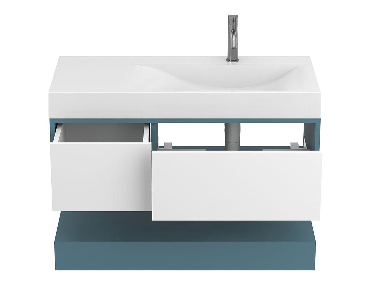 Тумба подвесная DUO Камень зеленый с умывальником VIOLA 1000 R