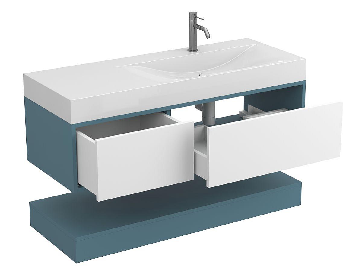 Тумба подвесная DUO Камень зеленый с умывальником VIOLA 1200 R