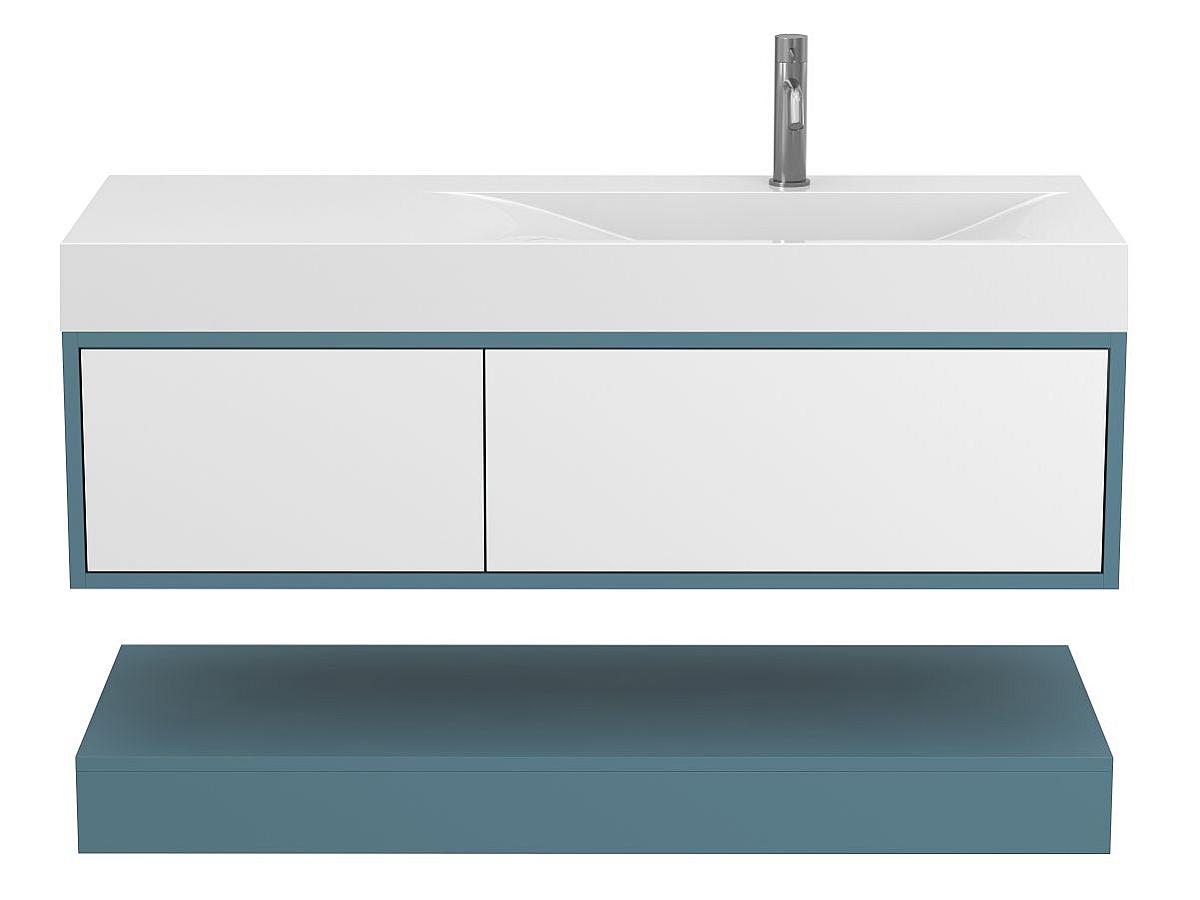 Тумба подвесная DUO Камень зеленый с умывальником VIOLA 1200 R