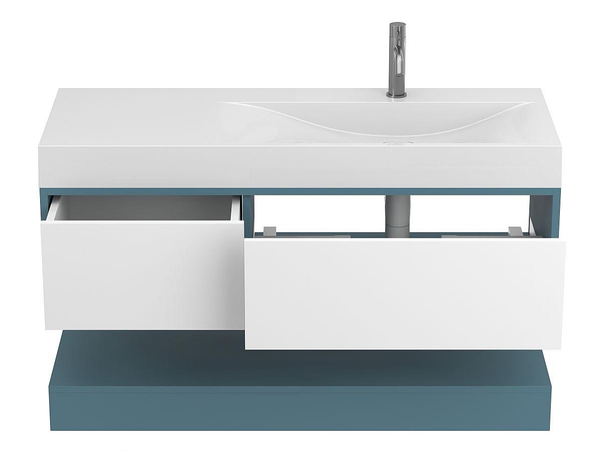 Тумба подвесная DUO Камень зеленый с умывальником VIOLA 1200 R