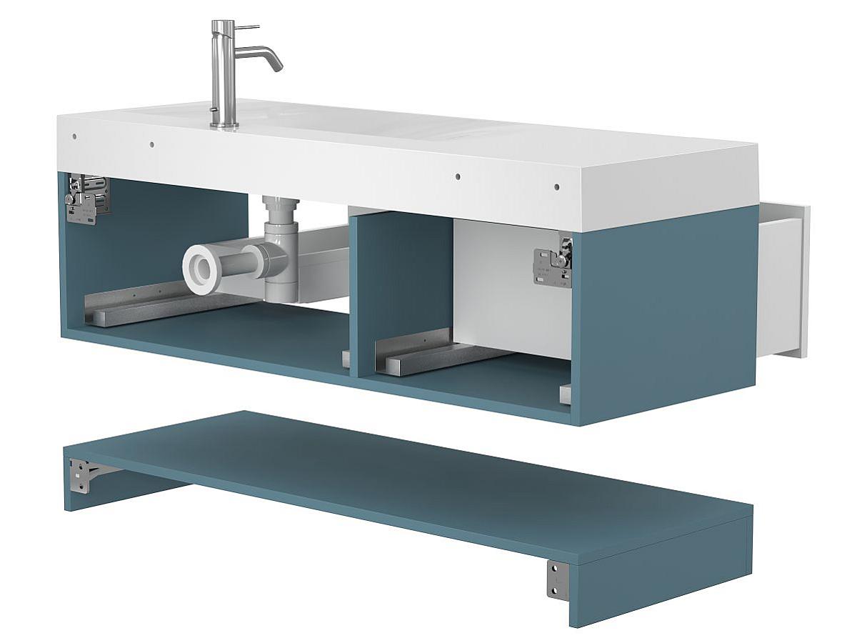 Тумба подвесная DUO Камень зеленый с умывальником VIOLA 1200 R