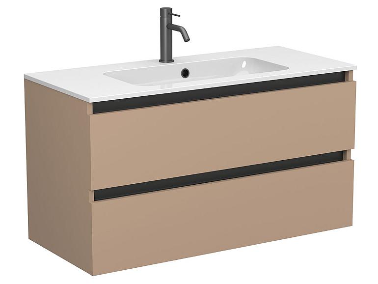 Тумба підвісна NATURA капучіно, з умивальником DELLA 1000