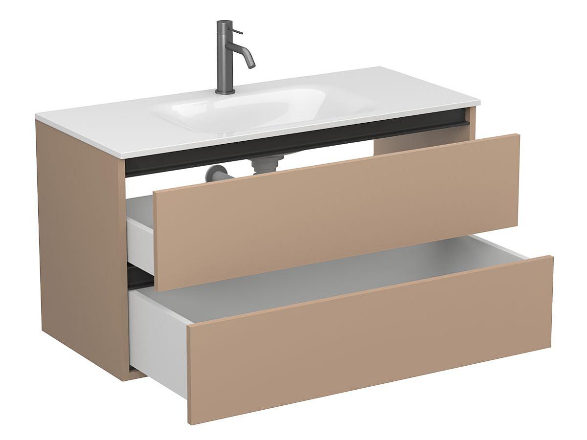 Тумба подвесная NATURA капучино, с умывальником JESSEL 1000