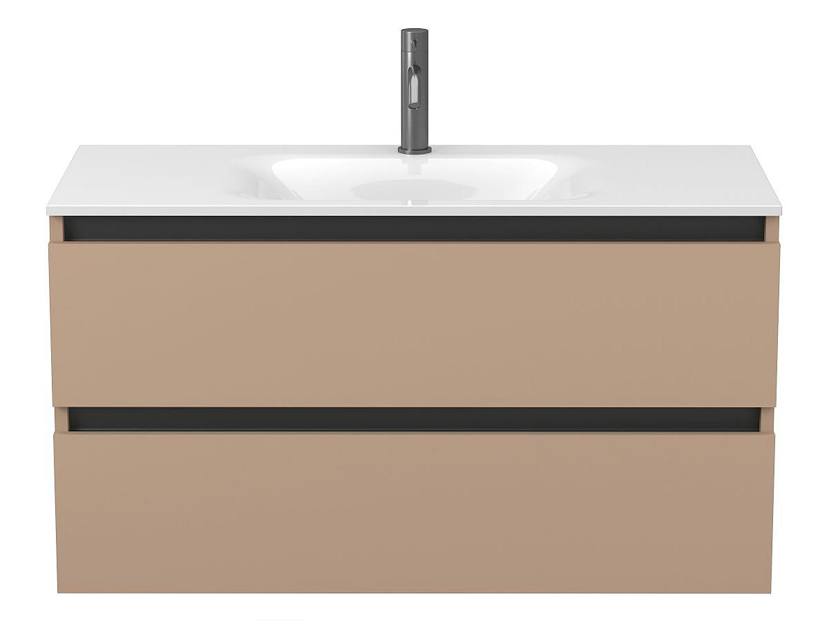 Тумба подвесная NATURA капучино, с умывальником JESSEL 1000